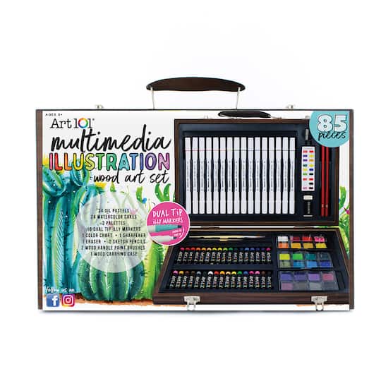 Art 101 Multimedia Illustration Wood Art Set